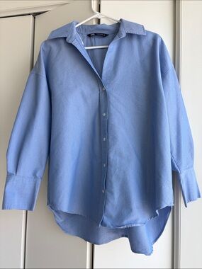 Zara Light Blue Button-Up Shirt